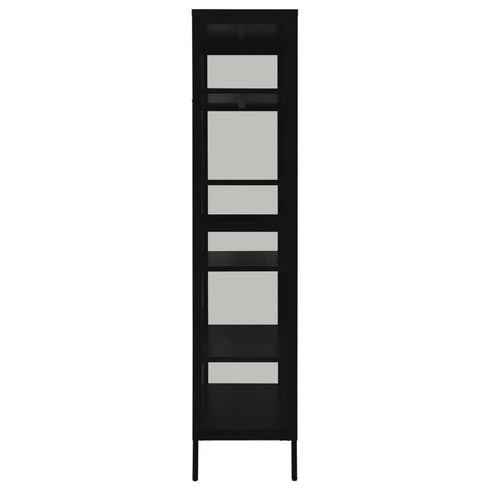 Lady Jillian -  Display Cabinet Black 90x40x180 cm Steel and Tempered Glass